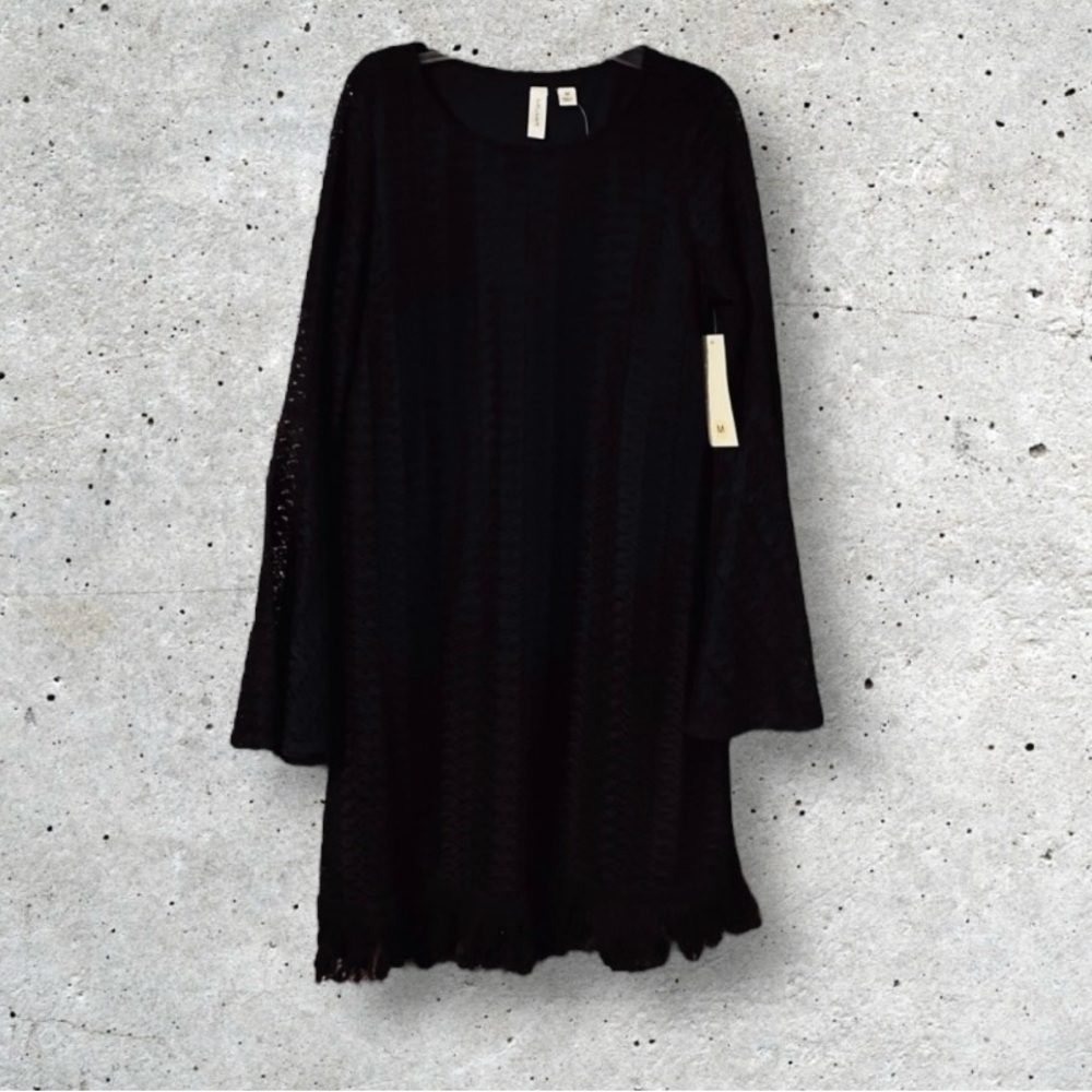 NWT Tacera Lace & Fringe Midi Dress